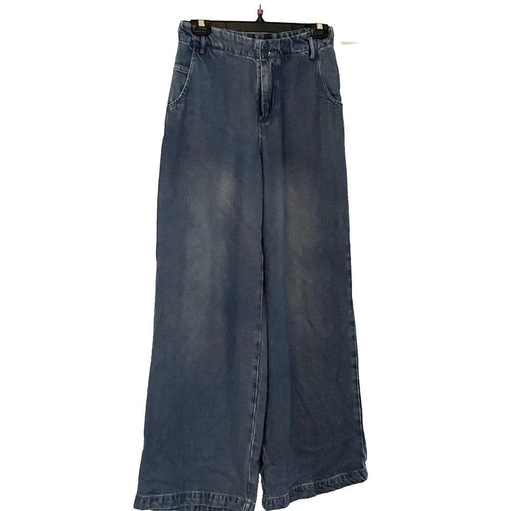 YFB Young Fabulous & Broke Pull On Wide Leg Tencel Jeans Women's Elastic Waist S - Picture 2 of 5